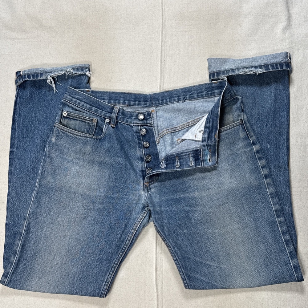 A.P.C. "Martin" Selvedge Jeans 32x31 Macau 2008 Red Line Raw Denim Fade